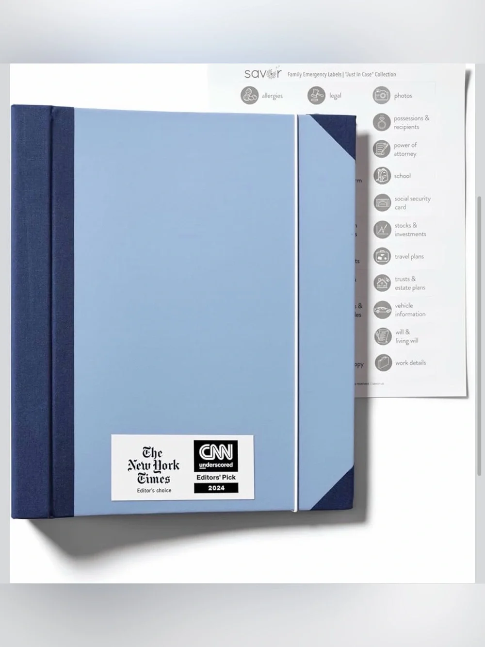 The Folio Important Document Organizer by Savor | Binder with Guided Labels